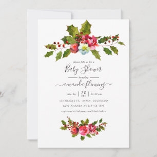 Invitación Ducha de Bebé de Navidad