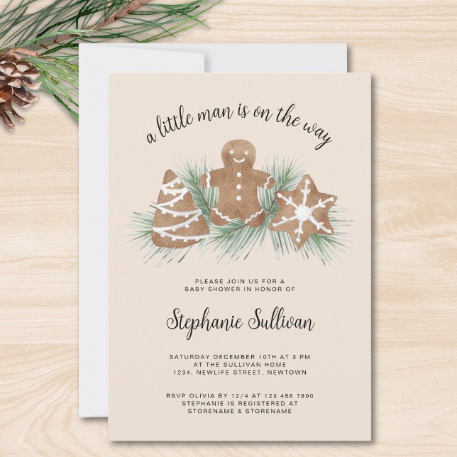 Invitación Ducha de Bebé de Navidad con Pan de Jengibre (Subido por el creador)