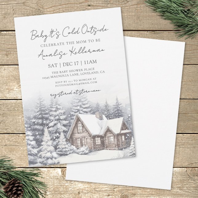 Invitación Ducha de Bebé de Nieve de Invierno (Winter Snow Baby Shower Invitation)