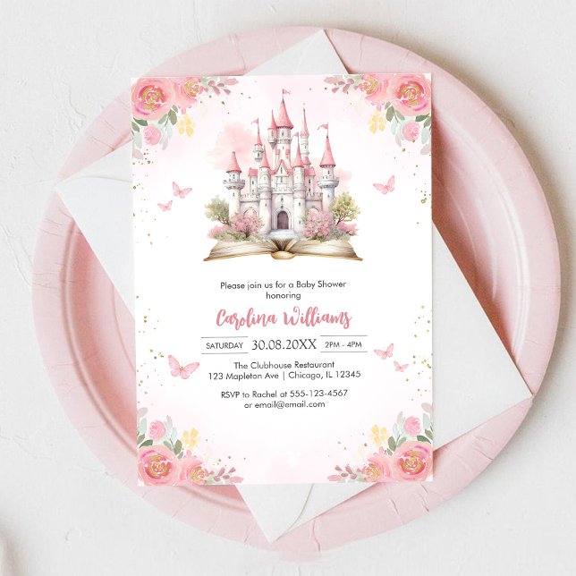 Invitación Ducha de Bebé de Niña Castillo de Cuento de Hadas  (Subido por el creador)