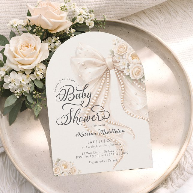 Invitación Ducha de Bebé de Niña con Lazo (Subido por el creador)