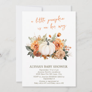 Invitación Ducha de bebé de niña floral acuarela pequeña cala