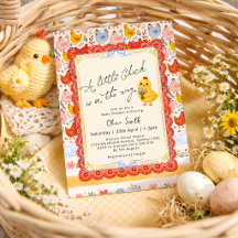 Ducha de bebé de niña Floral Pollito de Primavera