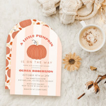 Ducha de bebé de niña Little Pumpkin Pink Stripes
