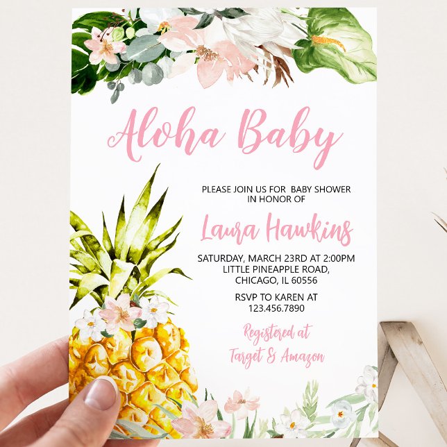 Invitación Ducha de Bebé de Niña Piña (Subido por el creador)