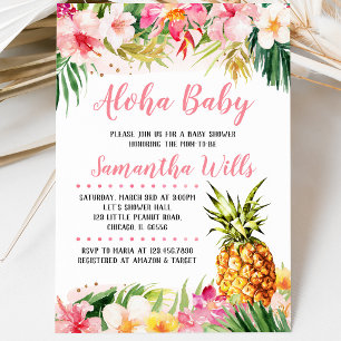 Invitación Ducha de Bebé de Niña Piña