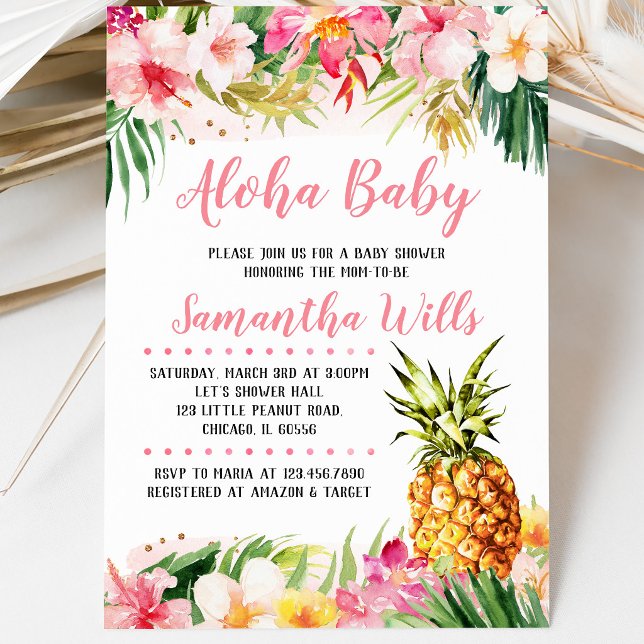 Invitación Ducha de Bebé de Niña Piña (Subido por el creador)