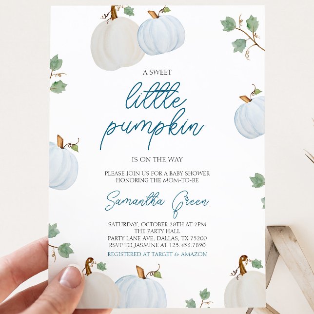 Invitación Ducha de bebé de niño calabaza (Subido por el creador)