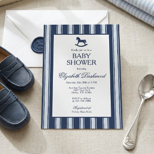 Invitación Ducha de bebé de niño con elegante caballo de bala