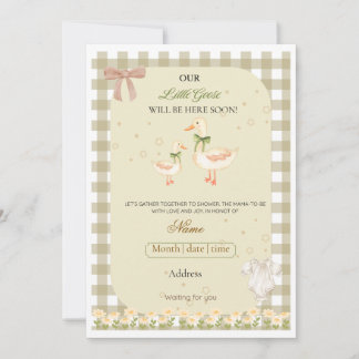 Invitación Ducha de bebé de oca pequeña