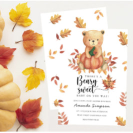 Invitación Ducha de bebé de osito de peluche de calabaza de o