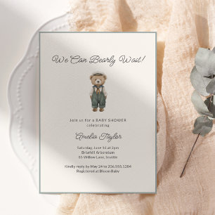 Invitación Ducha de bebé de osito de peluche Vintage casi esp