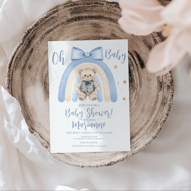 Invitación Ducha de bebé de osito elegante (Subido por el creador)