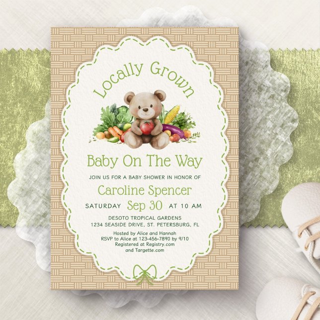 Invitación Ducha de Bebé de Oso Criado Localmente (Subido por el creador)