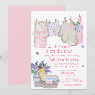 Invitación Ducha de bebé de oso lindo día de lavado