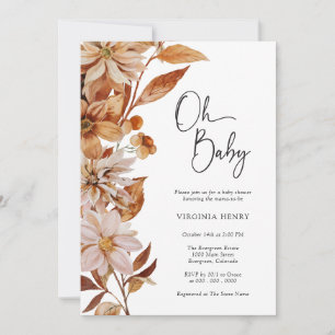 Invitación Ducha de Bebé de Otoño