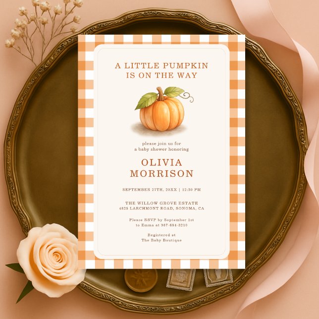 Invitación Ducha de bebé de otoño calabacita (Subido por el creador)