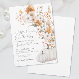 Invitación Ducha de bebé de otoño de calabaza de flor silvest