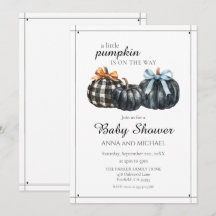 Ducha de Bebé de Otoño de Calabaza Negra