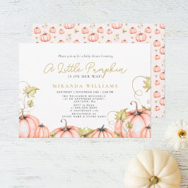 Invitación Ducha de bebé de otoño Una pequeña calabaza
