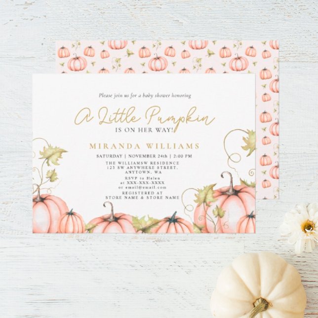 Invitación Ducha de bebé de otoño Una pequeña calabaza (I wish you happiness))))
