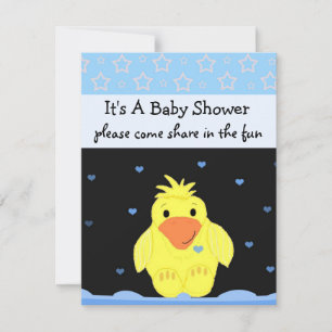 Invitación Ducha de bebé de patito amarillo pequeño