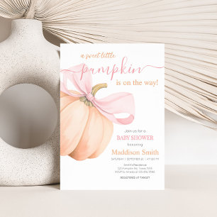 Invitación Ducha de bebé de pequeña calabaza naranja