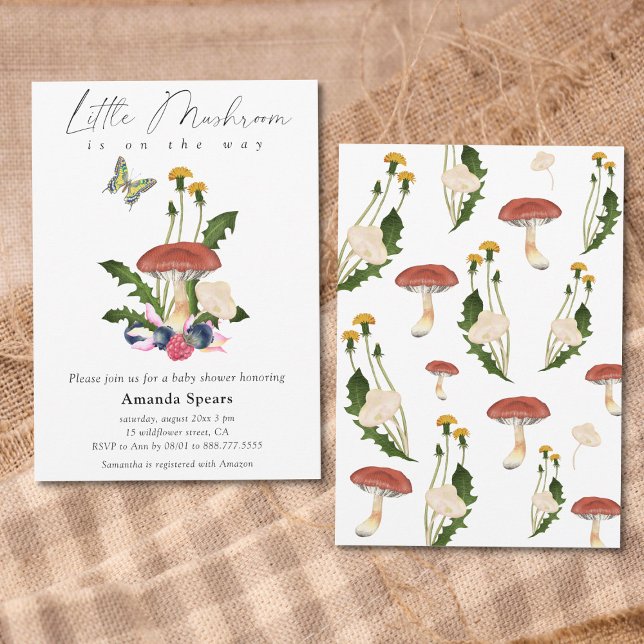 Invitación Ducha de bebé de Pequeña Setas (Subido por el creador)