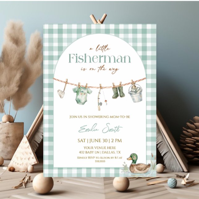 Invitación Ducha de bebé de pequeño pescador  (Subido por el creador)