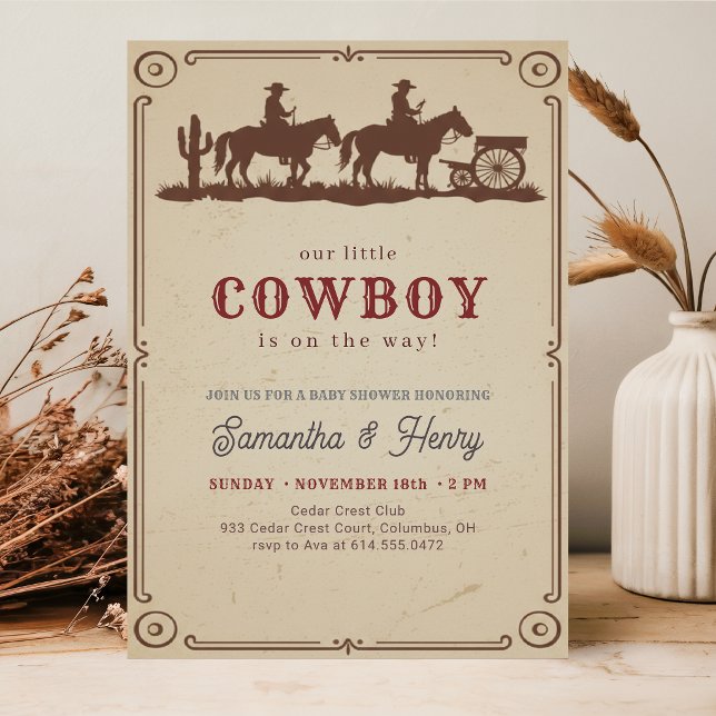 Invitación Ducha de bebé de pequeño vaquero occidental (Subido por el creador)