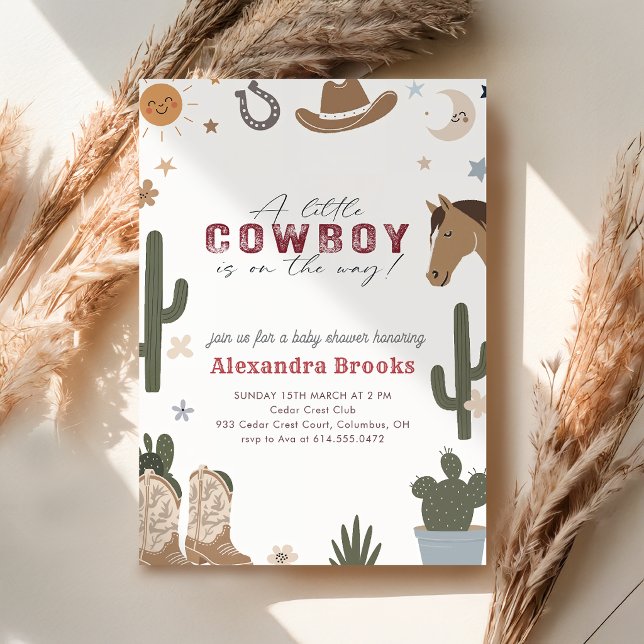 Invitación Ducha de bebé de pequeño vaquero occidental (Subido por el creador)