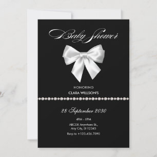 Invitación Ducha de bebé de perlas de la proa negra
