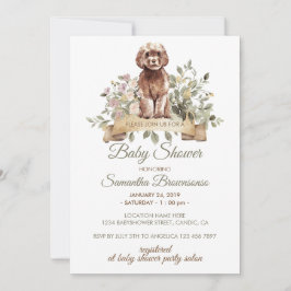 Invitación Ducha de bebé de perro Cavapoo