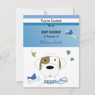 Invitación Ducha de bebé de perro de dibujos animados