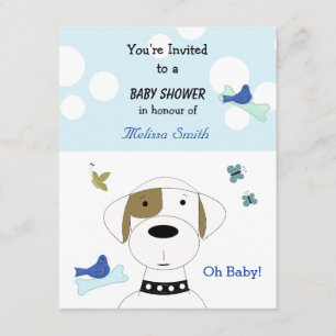 Invitación Ducha de bebé de perro de dibujos animados