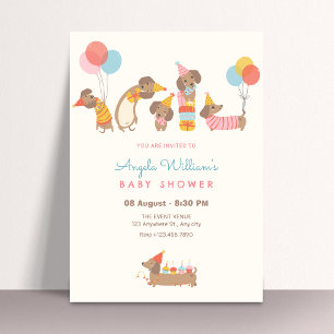 Invitación Ducha de bebé de perros cortos
