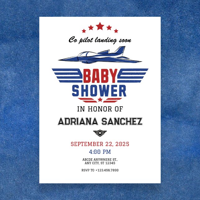 Invitación Ducha de bebé de piloto de avión de combate (Subido por el creador)