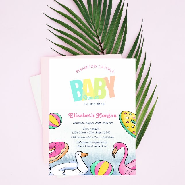 Invitación Ducha de Bebé de Piscina de Natación (Subido por el creador)