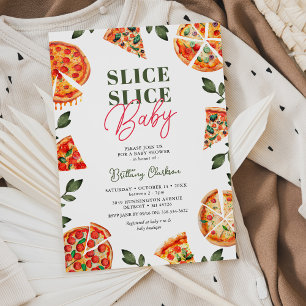 Invitación Ducha de Bebé de Pizza Slice Slice