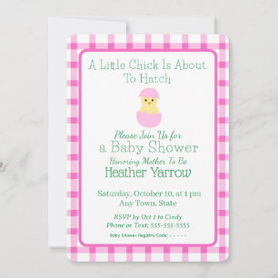 Invitación Ducha de bebé de pollito a punto de eclosionar