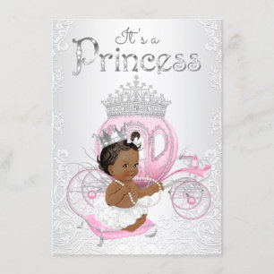 Invitación Ducha de bebé de princesa afroamericana