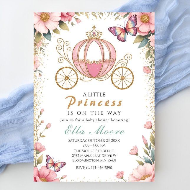 Invitación Ducha de Bebé de Princesa de Cuento de Hadas Capri (Subido por el creador)