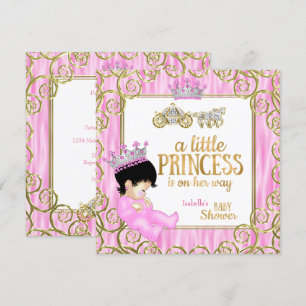 Invitación Ducha de Bebé de Princesa Morena Carruaje de Cabal