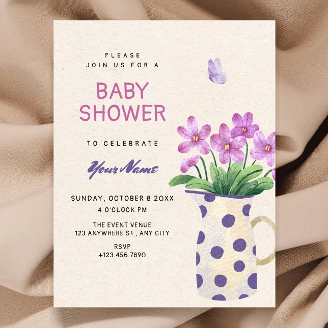 Invitación ducha de bebé de ramo floral (Subido por el creador)