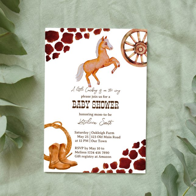 Invitación Ducha de bebé de rodeo occidental de Cowboy (Subido por el creador)