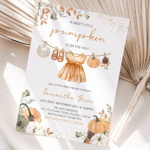 Invitación Ducha de Bebé de Ropa de Otoño Calabacita