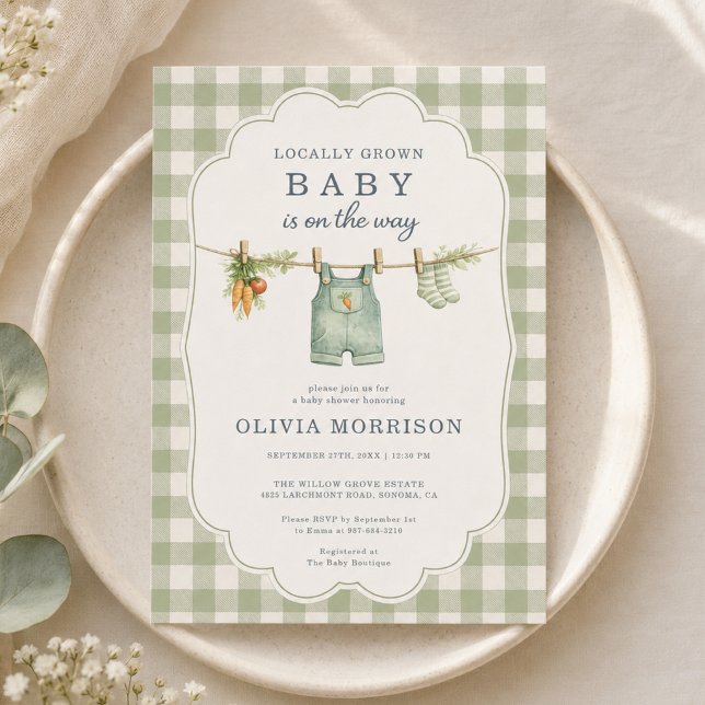 Invitación Ducha de Bebé de Ropa Localmente Cultivada en Ging (Subido por el creador)