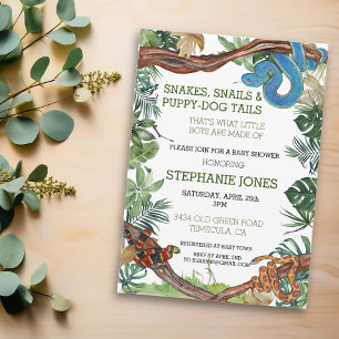 Invitación Ducha de Bebé de Serpiente Reptil