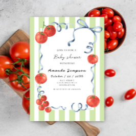 Invitación Ducha de bebé de tomate acuarela