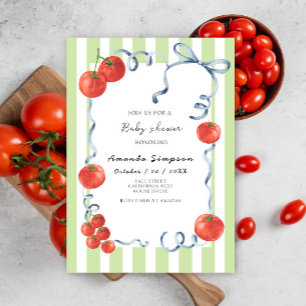 Invitación Ducha de bebé de tomate acuarela